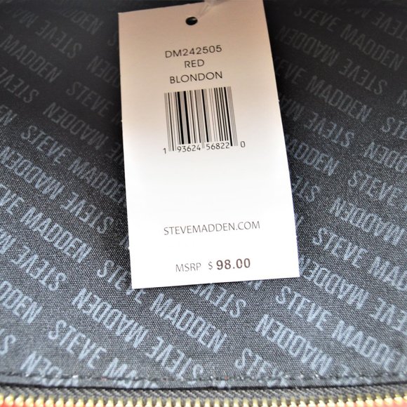 !! HP !! NWT STEVE MADDEN Red London Flap Backpack - Picture 7 of 8